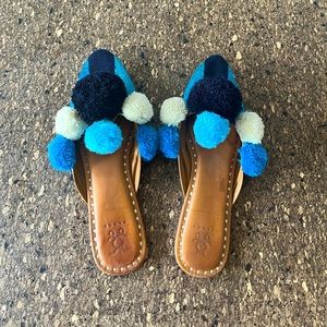 Figue | Iris Striped Pom Pom Mules